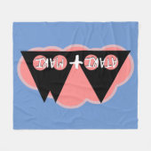 ATARI+MARIロゴ フリースブランケット (正面(横))