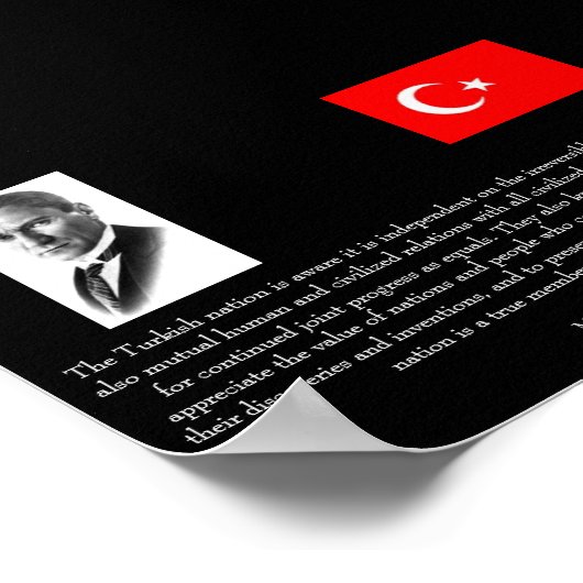 Atataturk – トルコと社会国際的で ポスター (角)