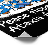 Ataxiaサポート格言とリボンブルーAtaxia Awar ポスター (角)