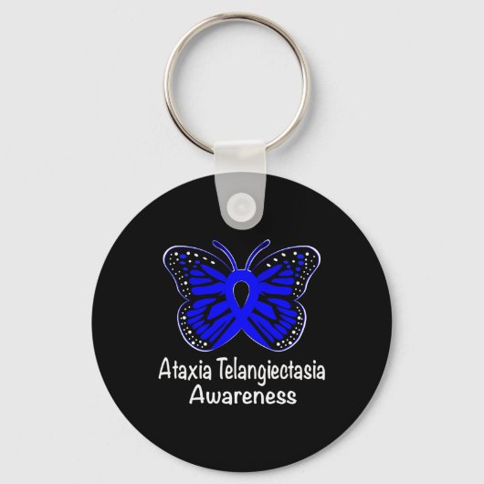 Ataxia Telangiectasia Awareness Warrior Support Bl キーホルダー (正面)