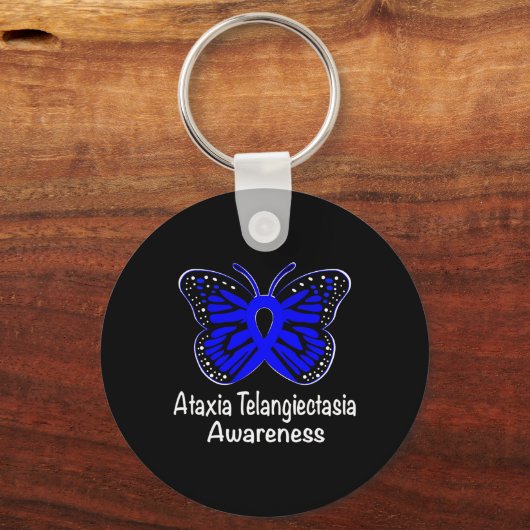 Ataxia Telangiectasia Awareness Warrior Support Bl キーホルダー (正面)
