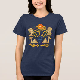 Aten Sun Disc – Ankh, Horus & Nefertiti トライブレンドＴシャツ