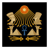 Aten Sun Disc – Ankh, Horus & Nefertiti ポスター (正面)