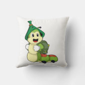 Aterpillar as student with Backpack クッション (裏面)