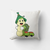 Aterpillar as student with Backpack クッション (正面)