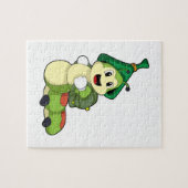 Aterpillar as student with Backpack ジグソーパズル (横)