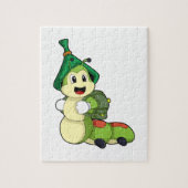 Aterpillar as student with Backpack ジグソーパズル (縦)