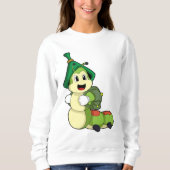 Aterpillar as student with Backpack スウェットシャツ (正面)