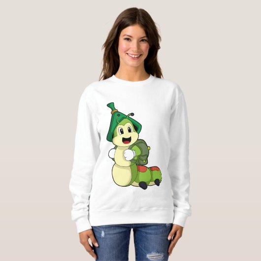 Aterpillar as student with Backpack スウェットシャツ (正面フル)