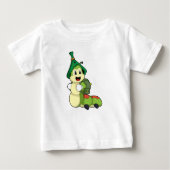 Aterpillar as student with Backpack ベビーTシャツ (正面)