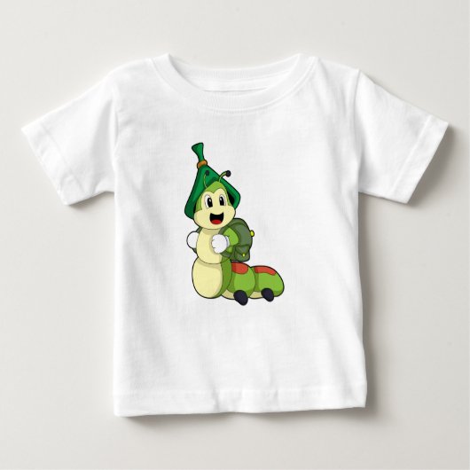 Aterpillar as student with Backpack ベビーTシャツ (正面)