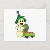 Aterpillar as student with Backpack ポストカード (正面)