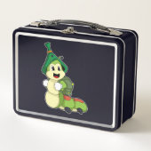 Aterpillar as student with Backpack メタルランチボックス (正面)