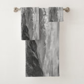 Athabasca Lookoutモノクロ風景写真 バスタオルセット (インサイチュ)