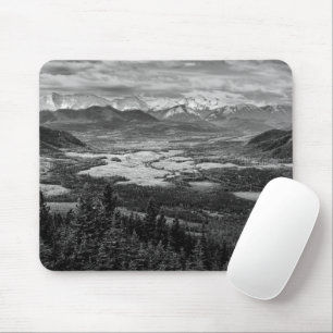 Athabasca Lookoutモノクロ風景写真 マウスパッド