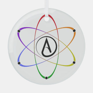 Atheist Atom Symbol Rainbow ガラスオーナメント