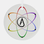 Atheist Atom Symbol Rainbow ガラスオーナメント (裏面)