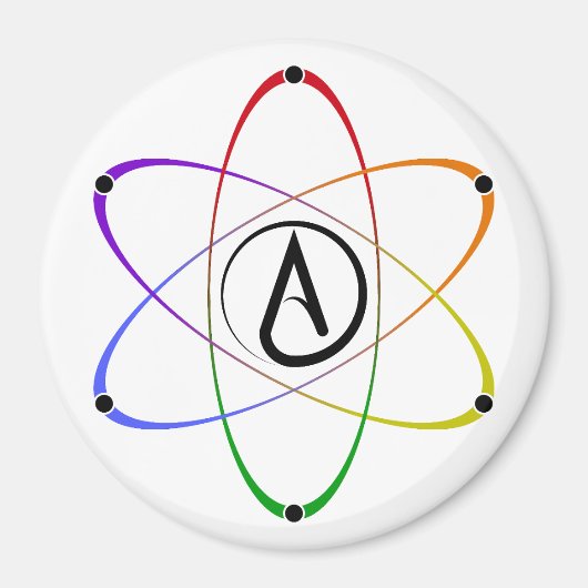 Atheist Atom Symbol Rainbow マグネット (正面)