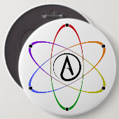 Atheist Atom Symbol Rainbow 缶バッジ (正面&裏面)