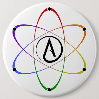 Atheist Atom Symbol Rainbow 缶バッジ