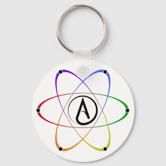 Atheist Atom Symbol Rainbow Black キーホルダー
