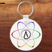 Atheist Atom Symbol Rainbow Black キーホルダー (裏面)