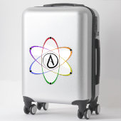 Atheist Atom Symbol Rainbow Black シール (スーツケース)
