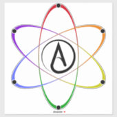 Atheist Atom Symbol Rainbow Black シール (シート)