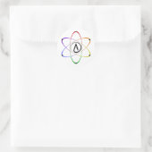 Atheist Atom Symbol Rainbow Black ラウンドシール (バッグ)