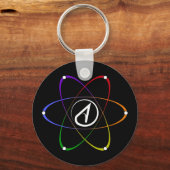 Atheist Atom Symbol Rainbow White キーホルダー (裏面)