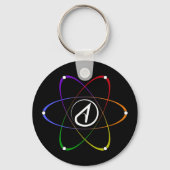 Atheist Atom Symbol Rainbow White キーホルダー (裏面)