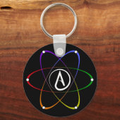 Atheist Atom Symbol Rainbow White キーホルダー (裏面)