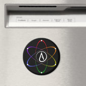 Atheist Atom Symbol Rainbow White マグネット (インサイチュ (食洗機))
