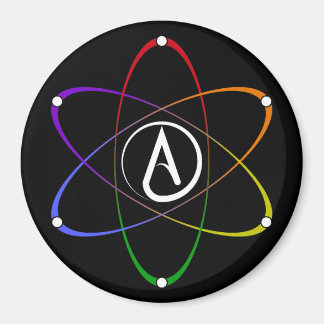 Atheist Atom Symbol Rainbow White マグネット