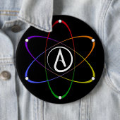 Atheist Atom Symbol Rainbow White 缶バッジ (インサイチュ)