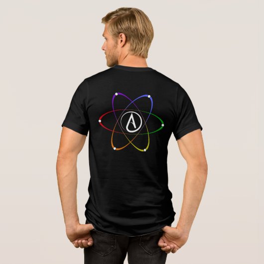 Atheist Atom Symbol Rainbow White 0, 60, 120 トライブレンドＴシャツ (裏面全面)