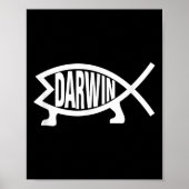 Atheist Charles Darwin Theory Of Evolution Fish  ポスター (正面)