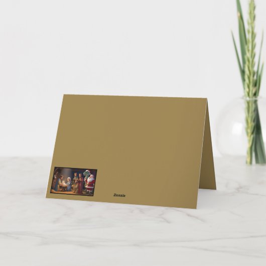 Atheist dinosaur and Santa Christmas カード (裏面)