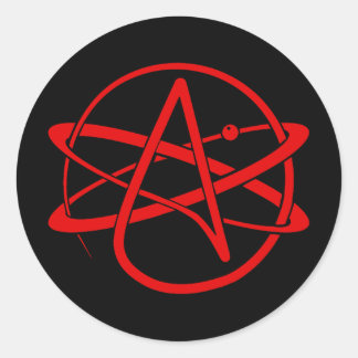 Atheist New Logo Red ラウンドシール