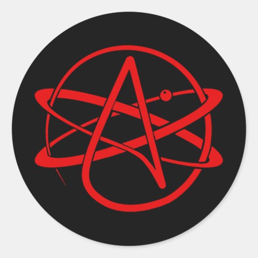 Atheist New Logo Red ラウンドシール (正面)