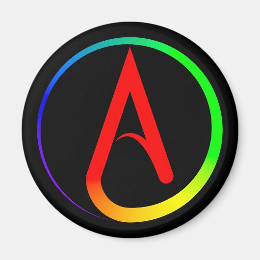 Atheist Symbol Rainbow マグネット (正面)