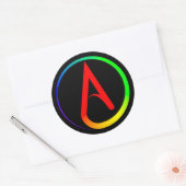 Atheist Symbol Rainbow ラウンドシール (封筒)