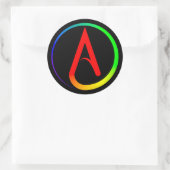 Atheist Symbol Rainbow ラウンドシール (バッグ)