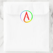 Atheist Symbol Rainbow ラウンドシール (バッグ)