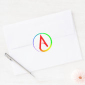 Atheist Symbol Rainbow ラウンドシール (封筒)