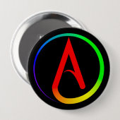 Atheist Symbol Rainbow 缶バッジ (正面&裏面)
