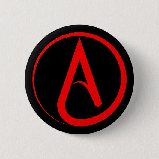 Atheist Symbol Red 缶バッジ (正面)