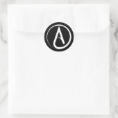 Atheist Symbol White ラウンドシール (バッグ)