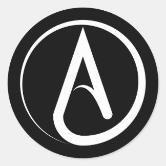 Atheist Symbol White ラウンドシール