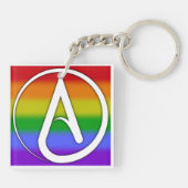 Atheist Symbol White over Rainbow キーホルダー (裏面)